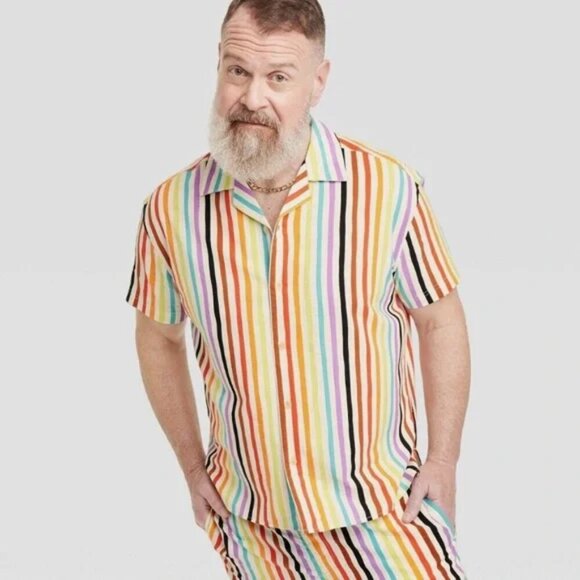 NEW Target Pride Collection Rainbow Button Down UNISEX - Picture 2 of 9